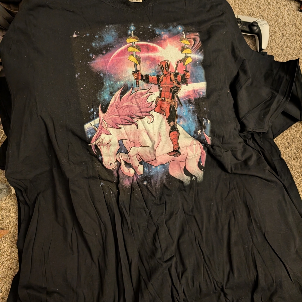 Marvel Black Tee with Deadpool